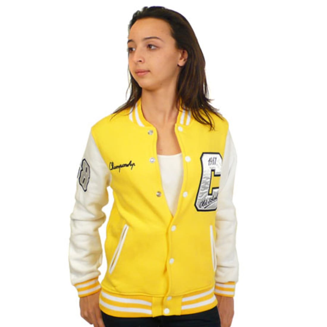Cabaneli - Blouson Teddy fille Cabaneli Jaune Blanc ...
