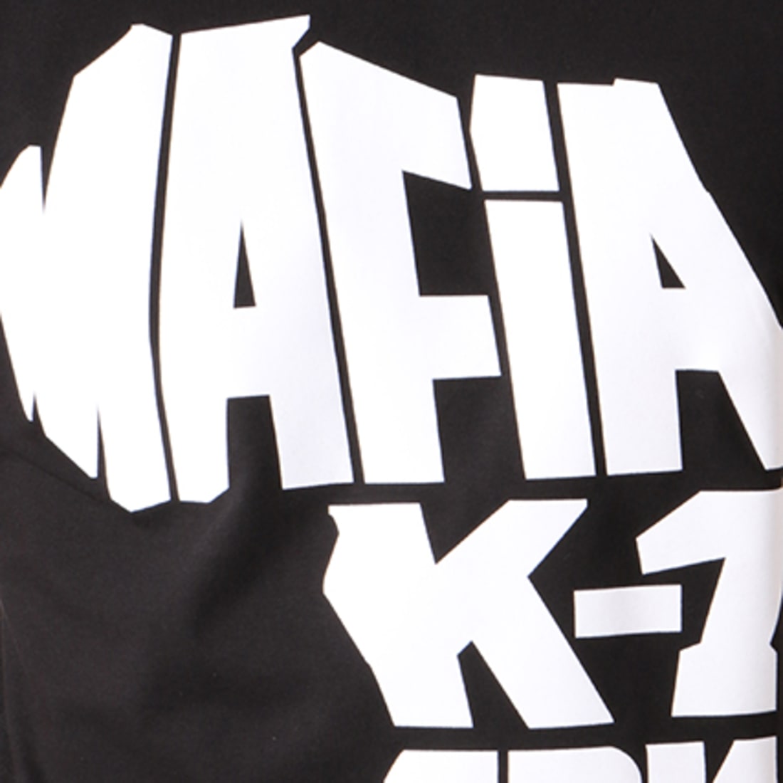 Mafia K1 Fry - Tee shirt Mafia K1 Fry Authentic Noir Typo velour Blanc - LaBoutiqueOfficielle.com
