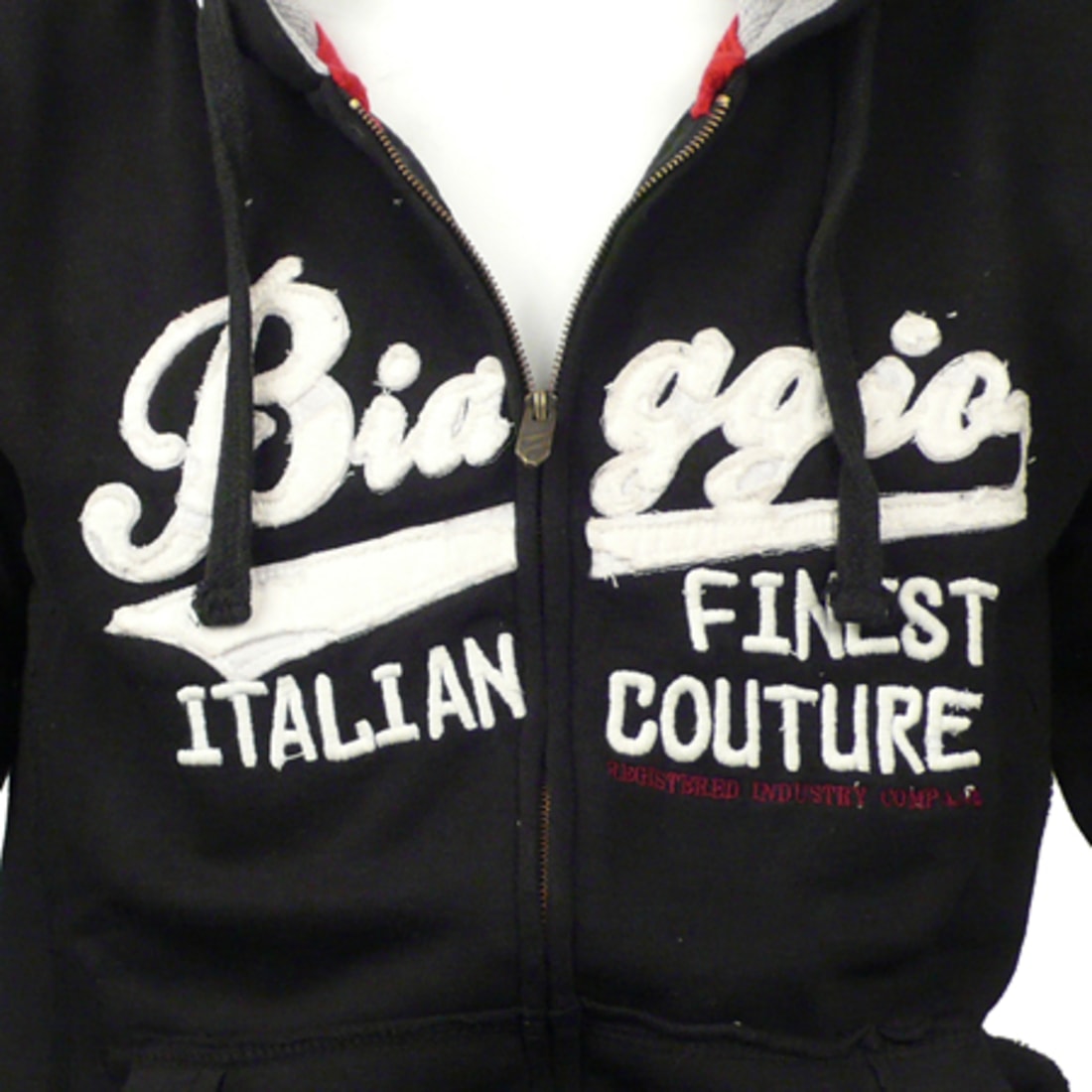 Biaggio Jeans Sweat Zippe Capuche Biaggio Sutrol Noir Typo Blanc
