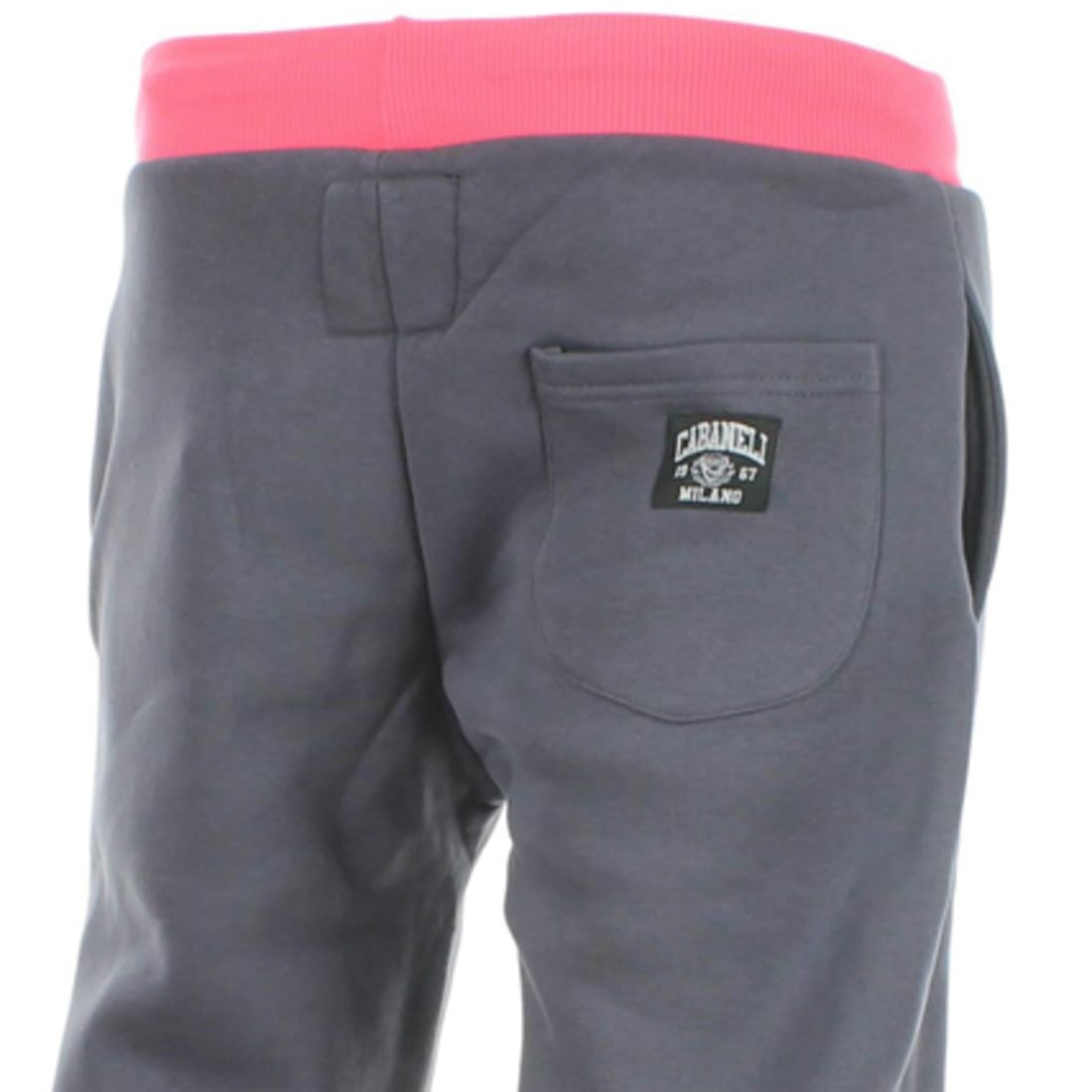 Cabaneli Pantalon Jogging Cabaneli PL05 Gris Souris Typo Rose
