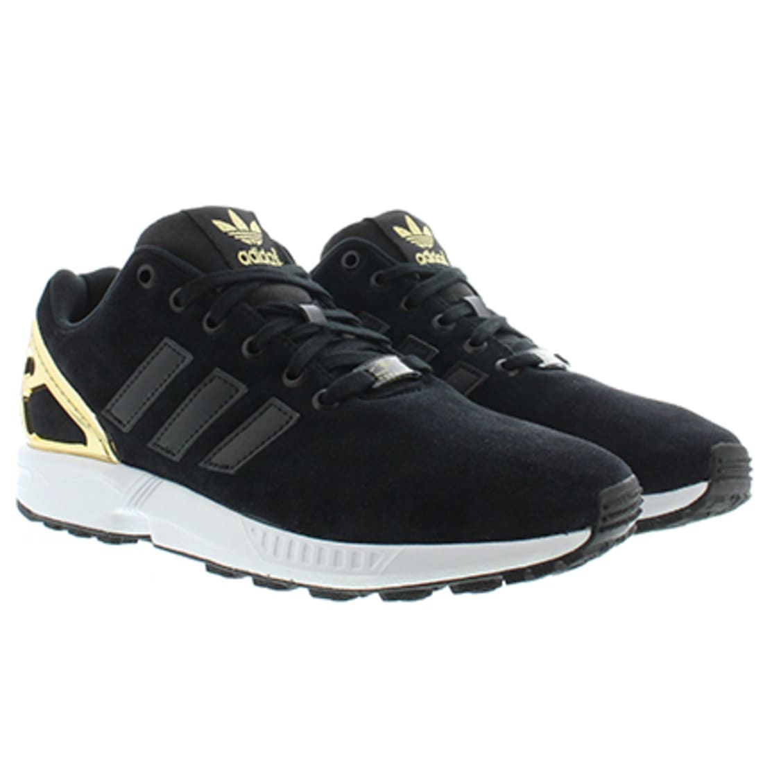 zx flux noir gold
