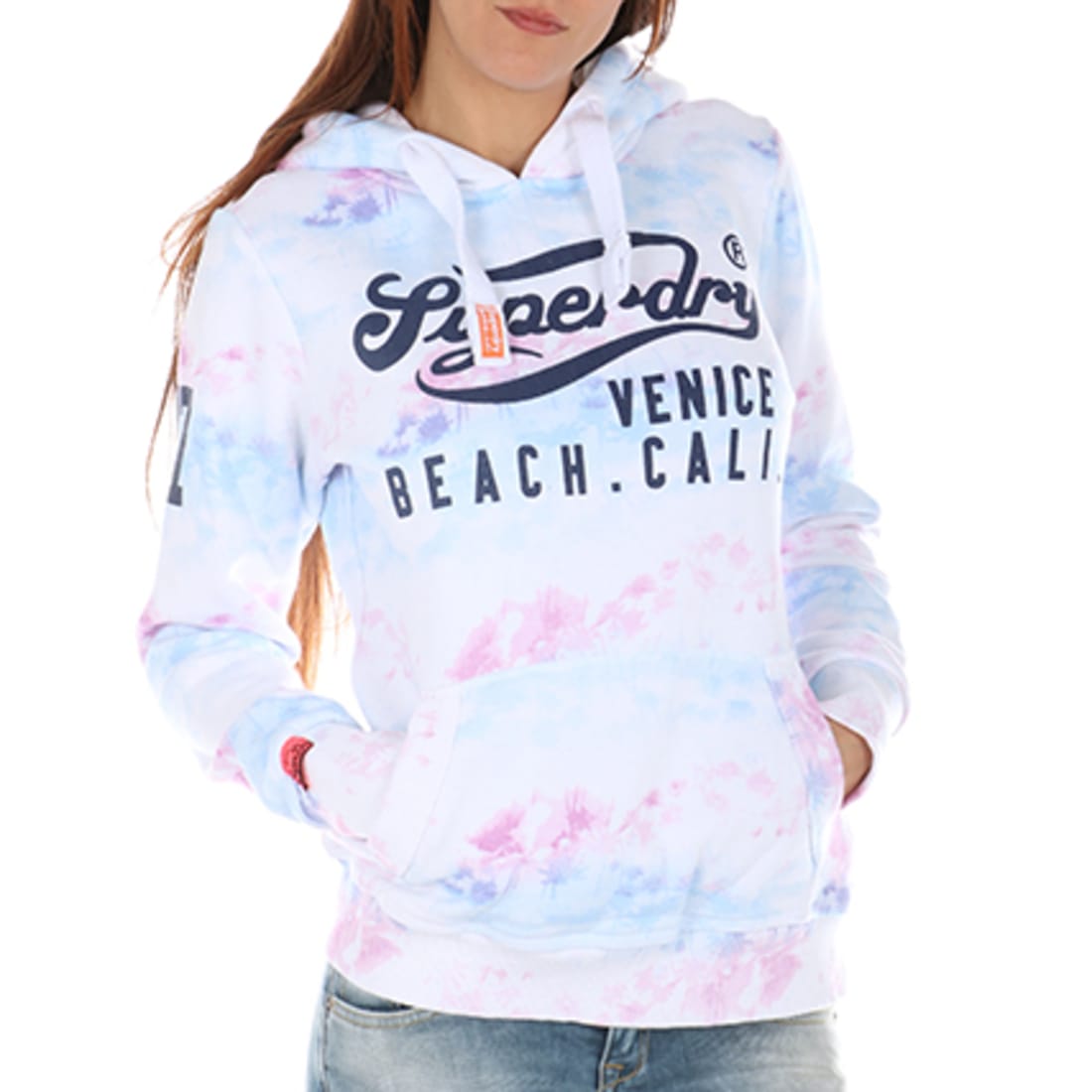 Superdry - Sweat Capuche Femme Venice Beach Entry Blanc ...