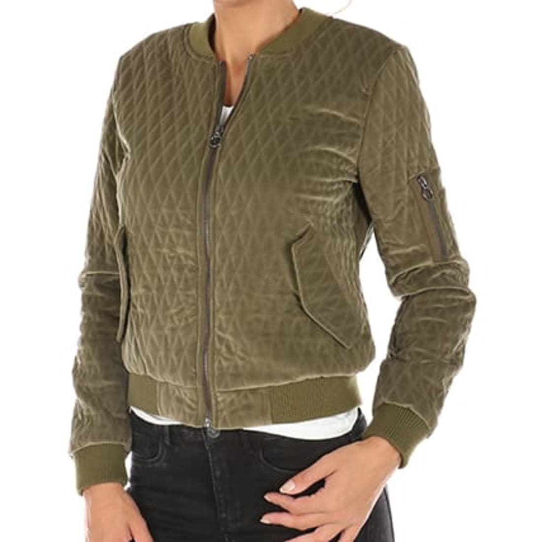Only - Bomber Femme Darion Vert Kaki ...