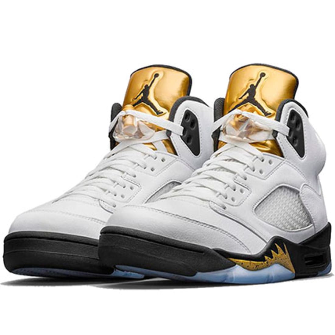 Jordan Baskets Air 5 Retro Blanc Doré