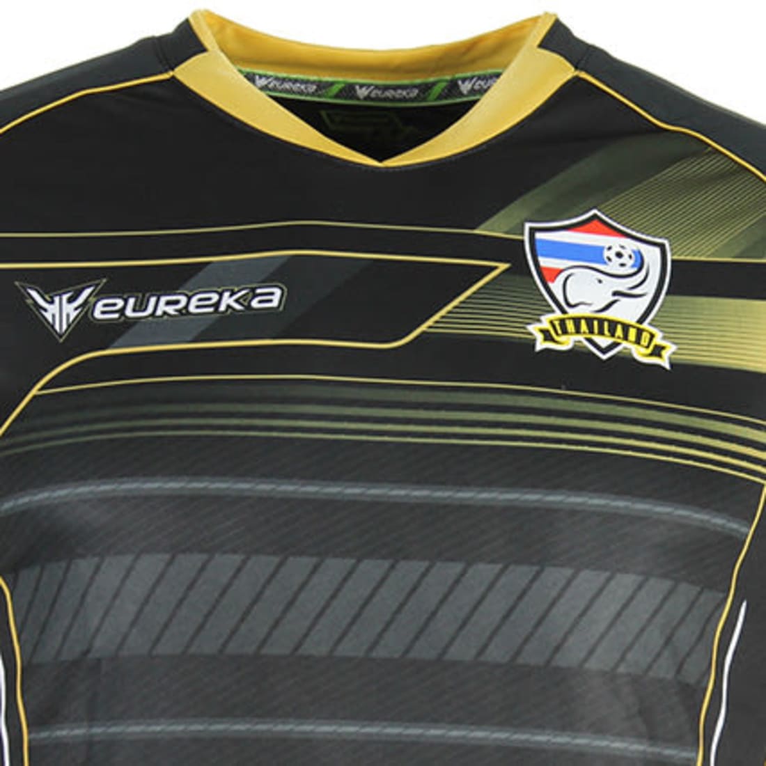 Classic Series Maillot de Football Thailand A5017 Noir Doré