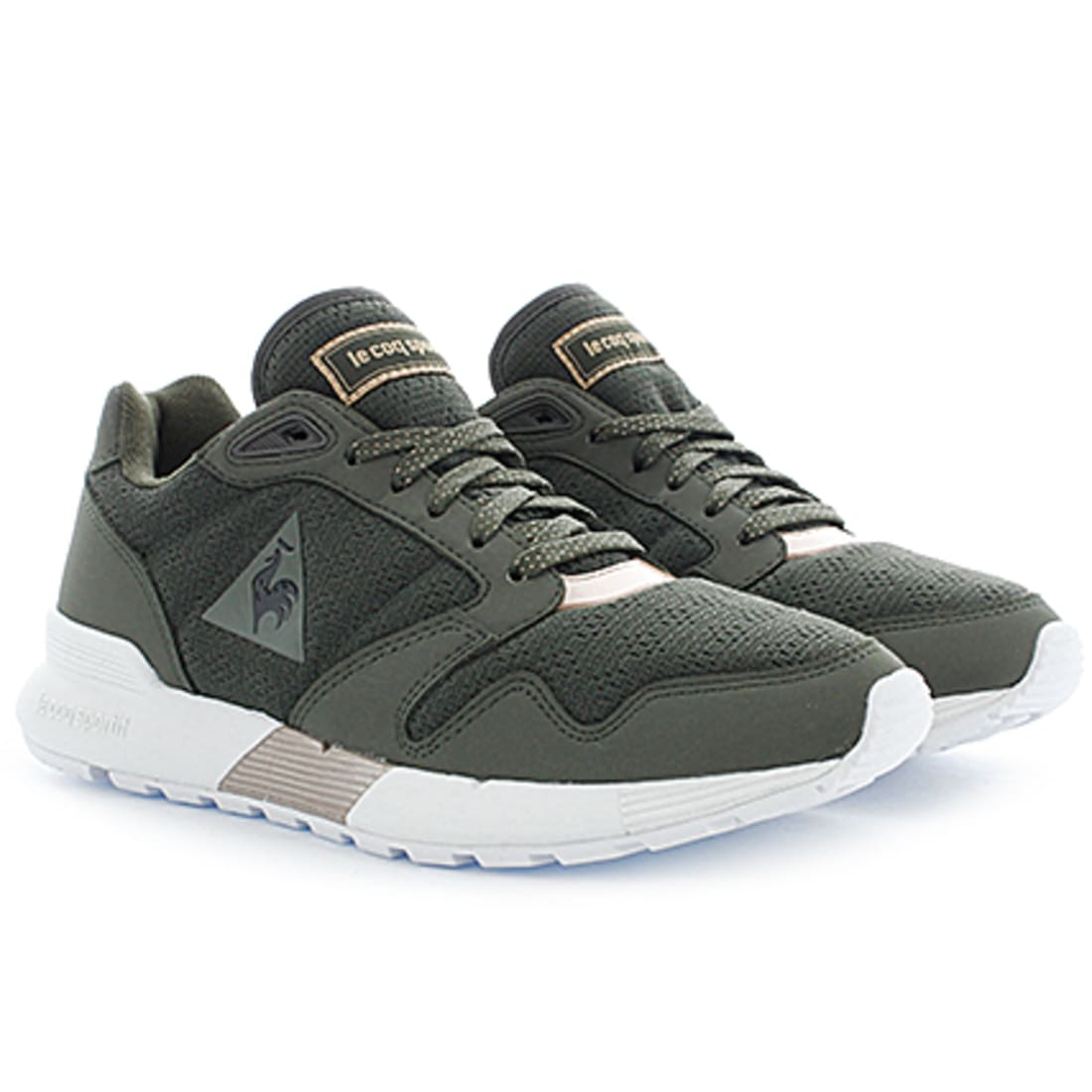 Le Coq Sportif - Baskets Femme Omega X Metallic Vert Kaki ...