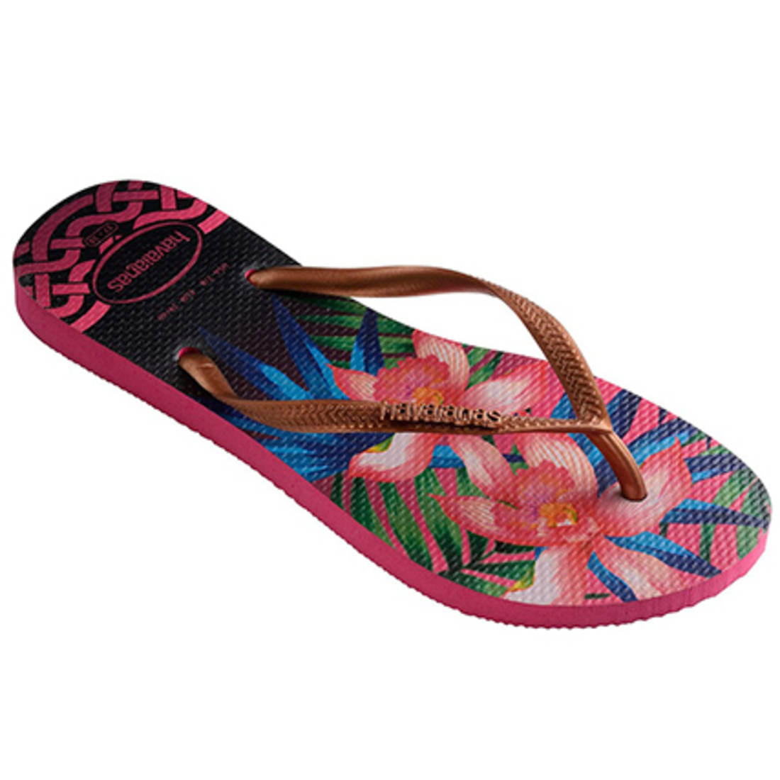 Havaianas Tongs Femme Slim Tropical 4122111 Rose Floral