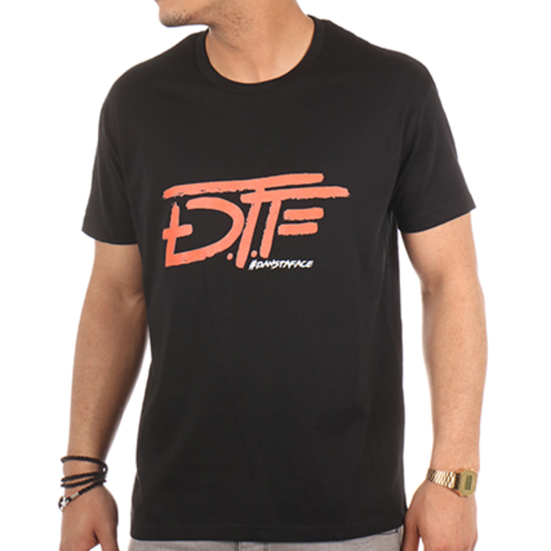 DTF - Tee Shirt Classic Noir Rouge - LaBoutiqueOfficielle.com