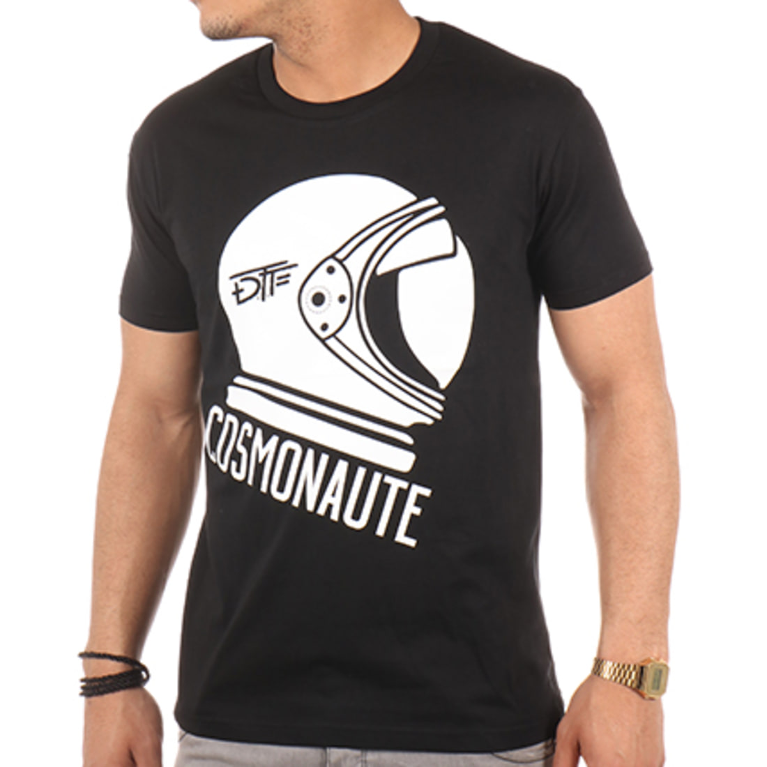 DTF - Tee Shirt Cosmonaute Noir - LaBoutiqueOfficielle.com