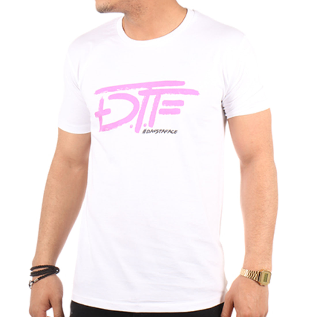 DTF - Tee Shirt Classic Blanc Rose - LaBoutiqueOfficielle.com