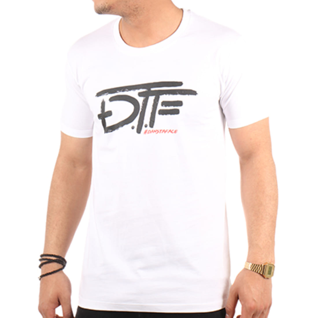 DTF - Tee Shirt Classic Blanc Noir - LaBoutiqueOfficielle.com