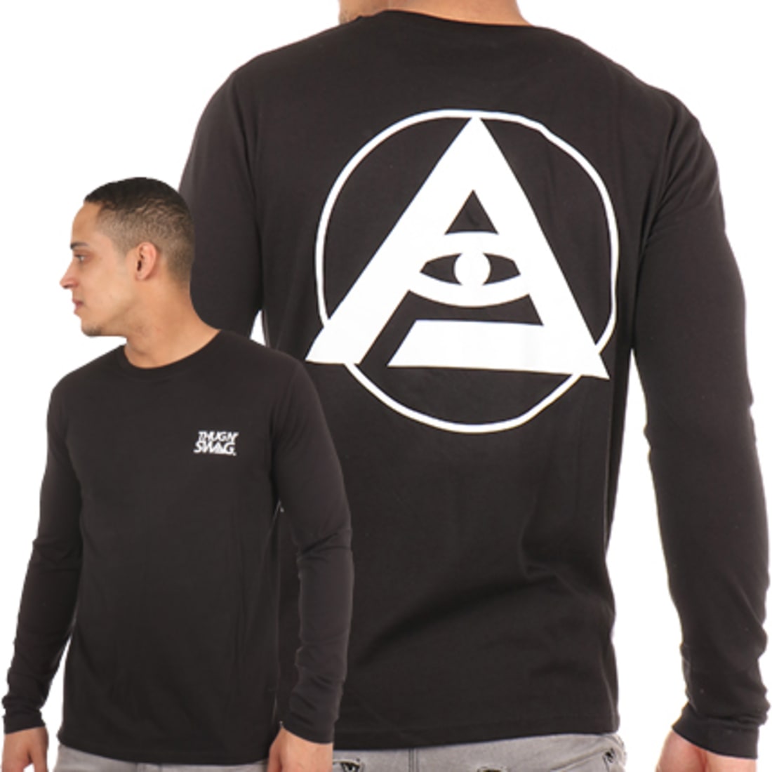 Thug N Swag Tee Shirt Manches Longues Back Logo Noir