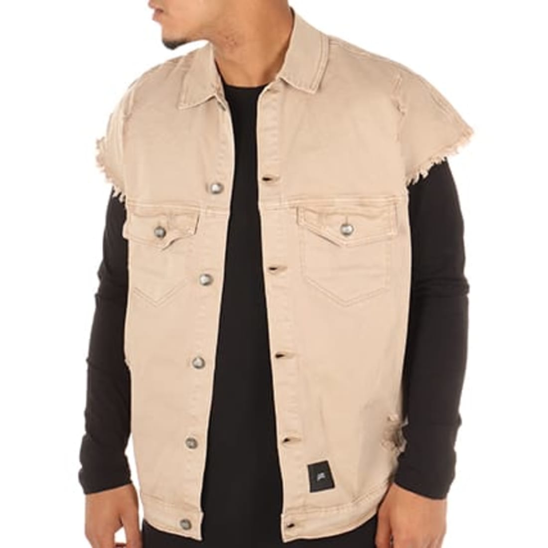 Sixth June - Veste En Jean Manches Courtes M2532HJA Beige ...