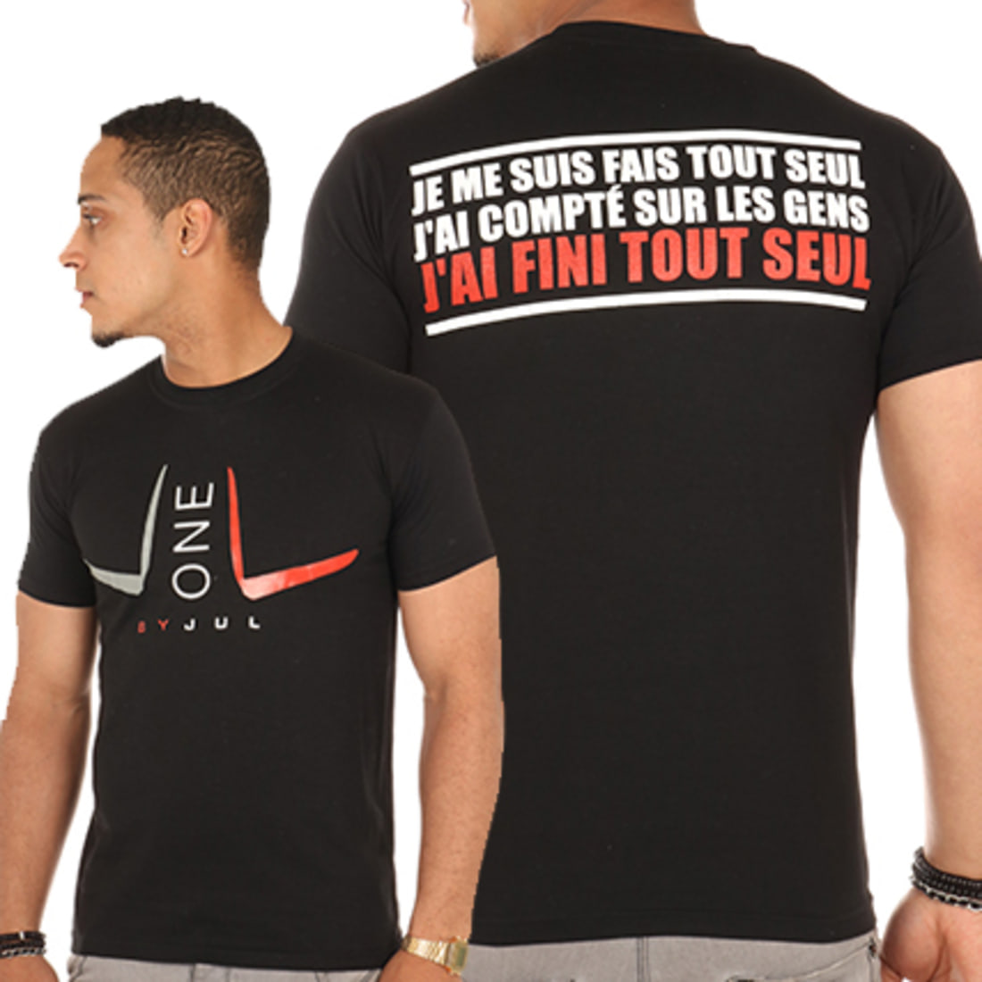 JUL Tee Shirt J One L Noir Rouge