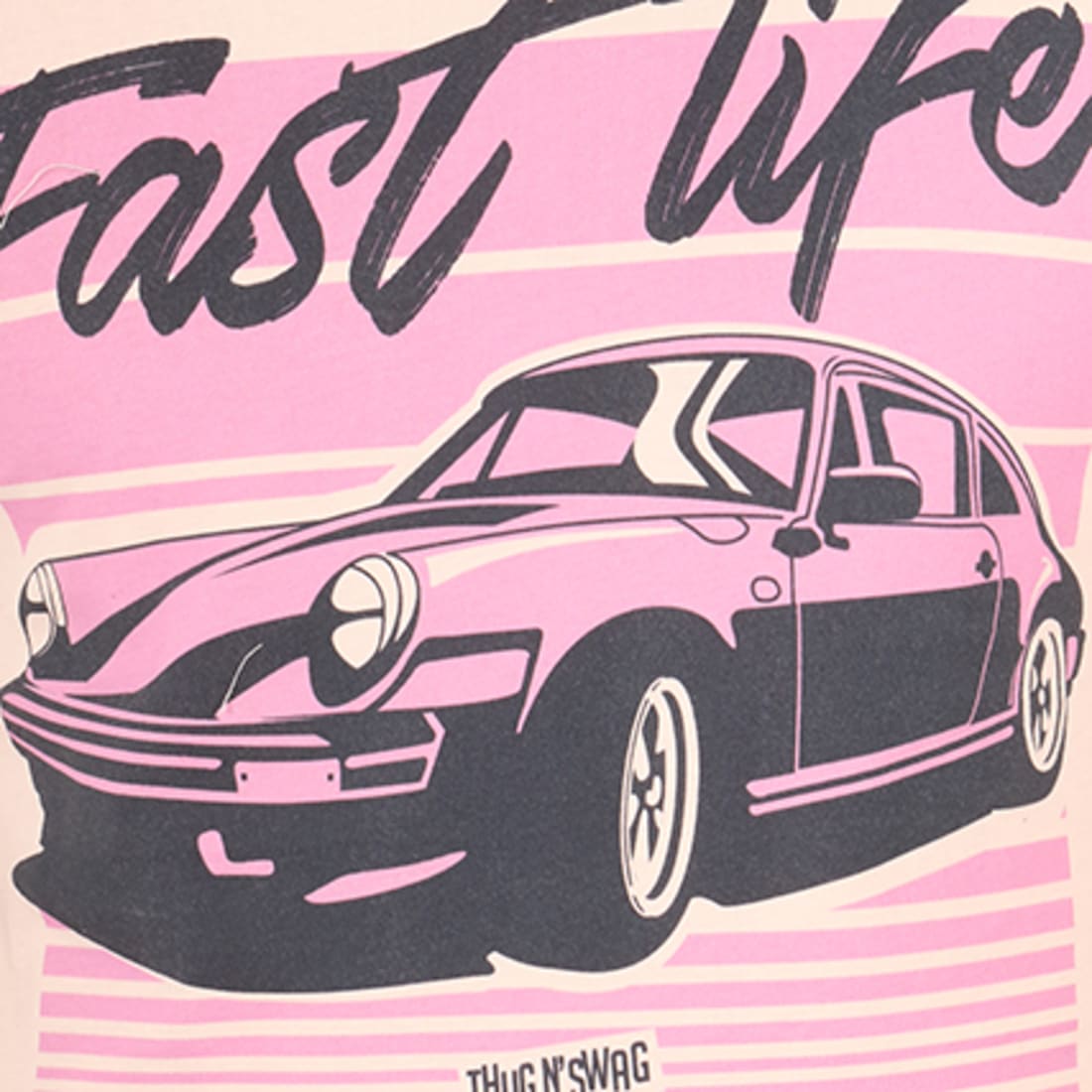 Thug N Swag Tee Shirt Oversize Fast Life Rose Pale Laboutiqueofficielle Com