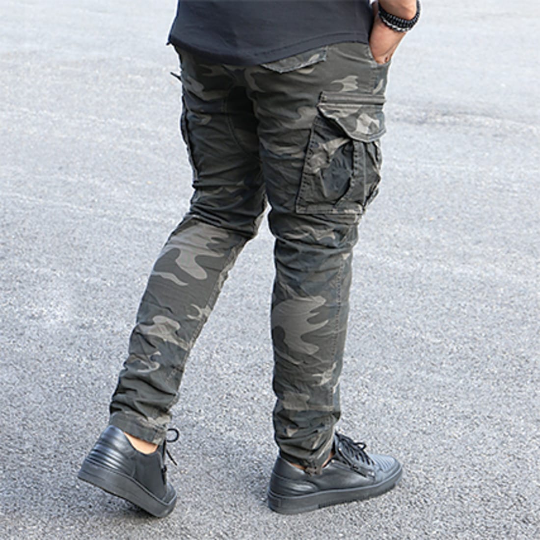 Jack And Jones Pantalon Cargo Paul Chop Gris Camouflage