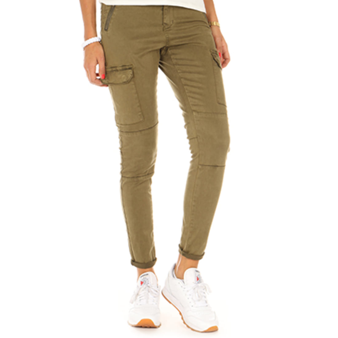 jean cargo vert kaki