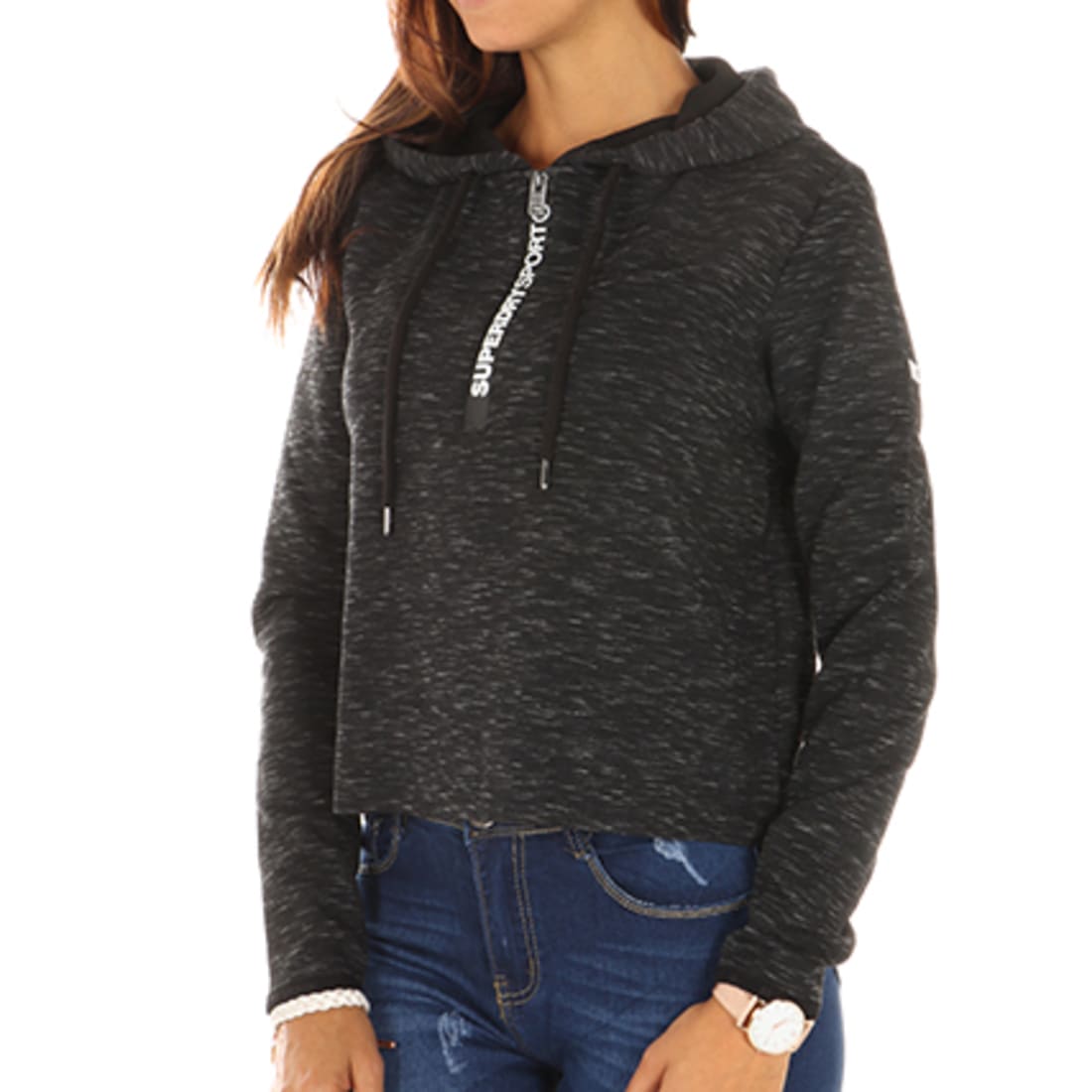 Superdry - Sweat Capuche Femme SD Sport Gymtech Luxe Gris ...