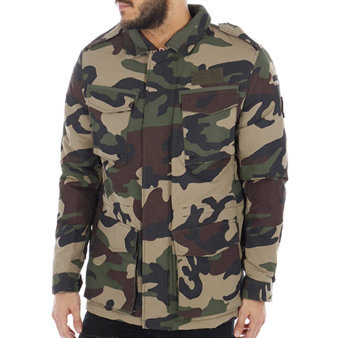 Jack And Jones - Blouson Rep Field Vert Kaki Camouflage ...