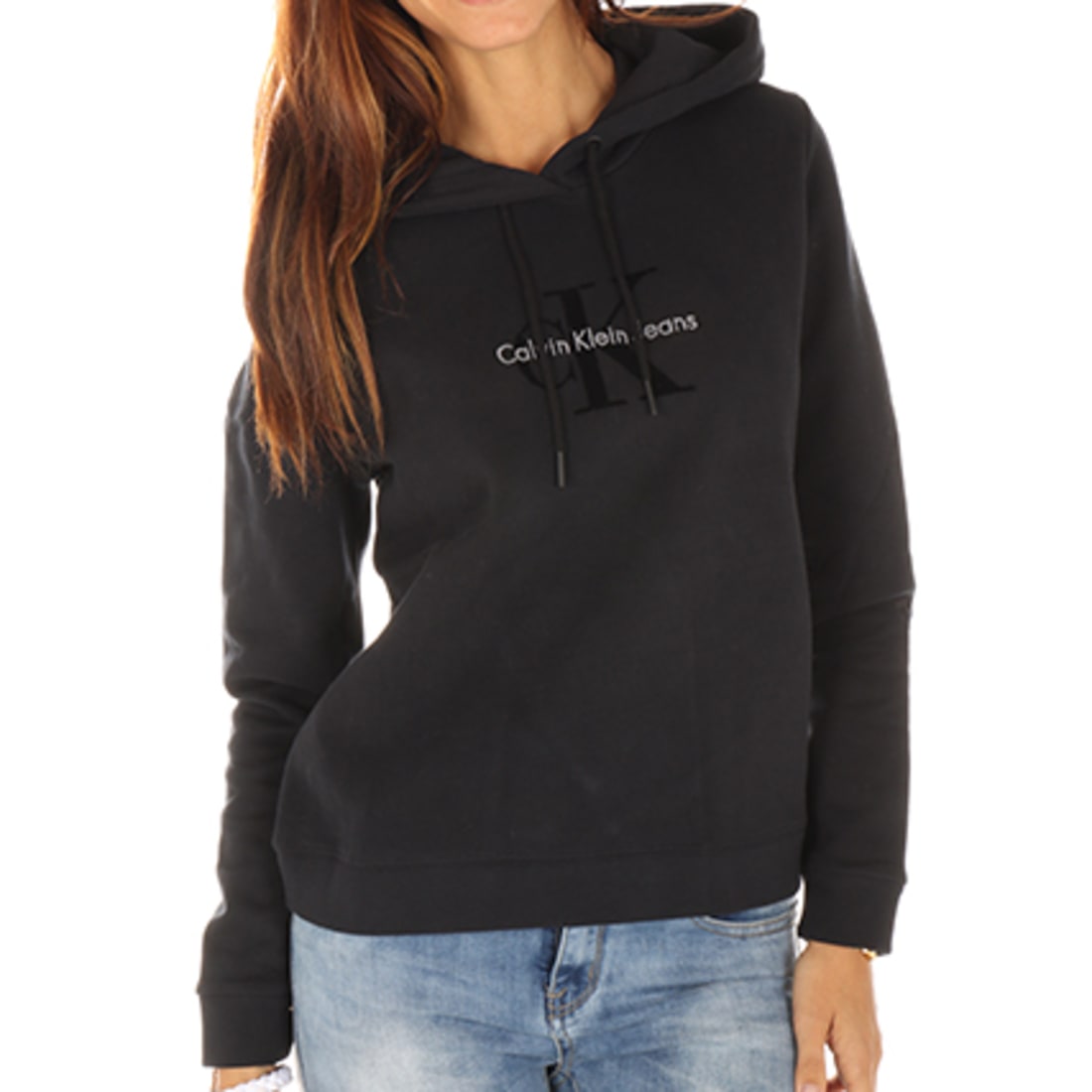 Calvin Klein - Sweat Capuche Femme Honor True Icon Noir ...