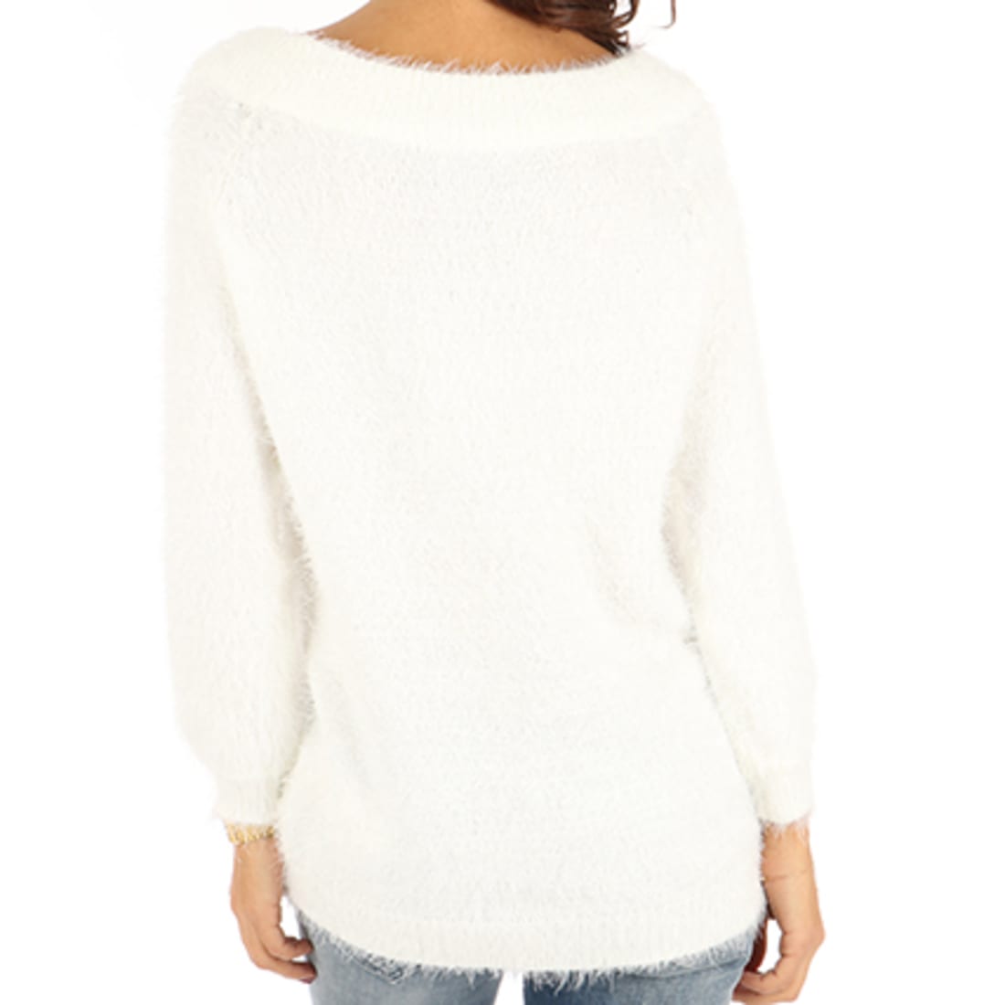 Only Pull Fourrure Femme Gaia Blanc
