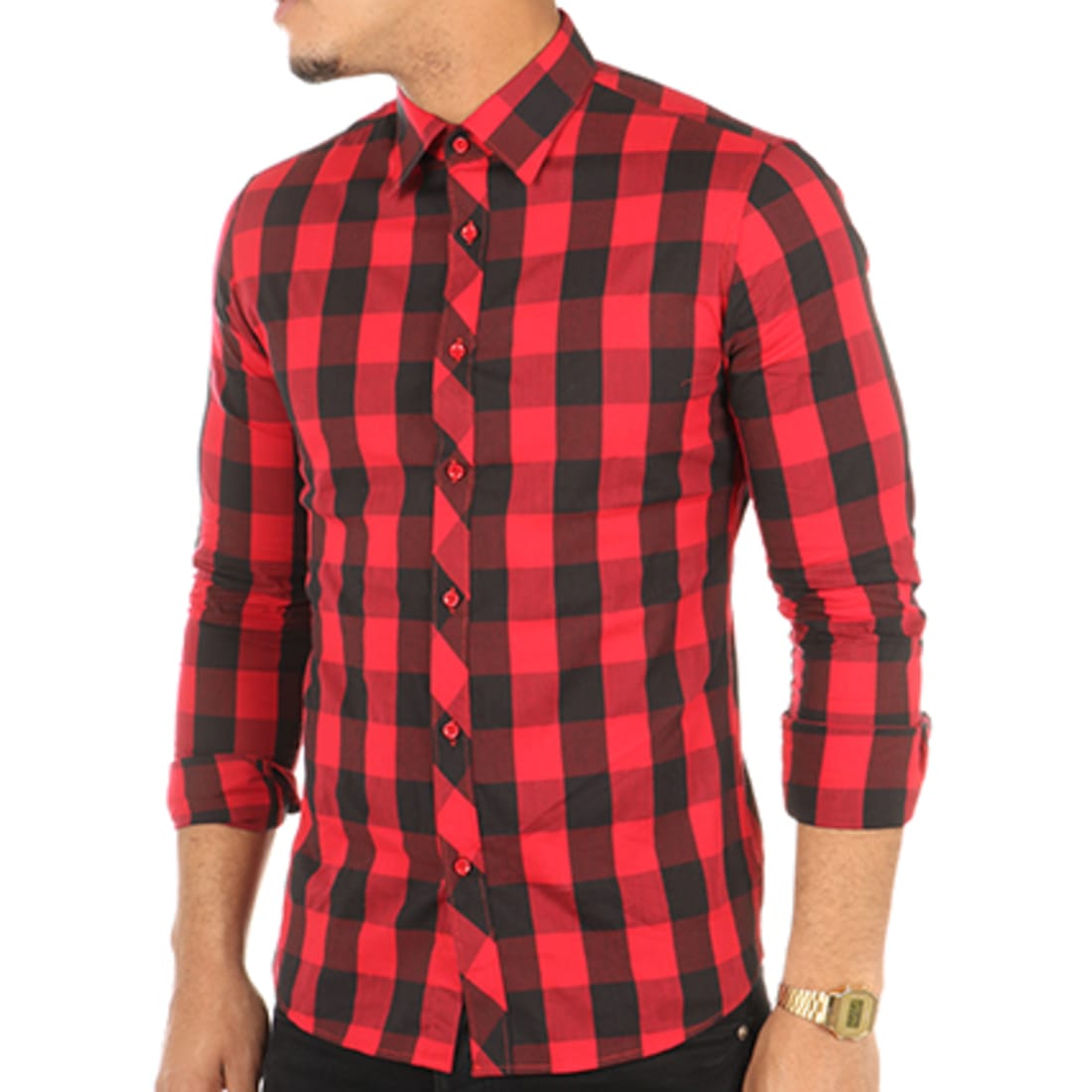 Chemise a carreau rouge et noir shop
