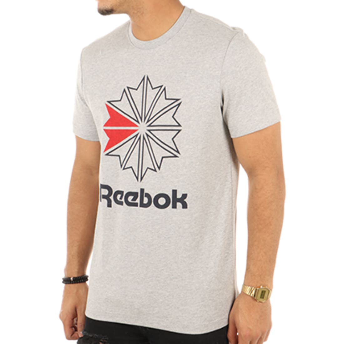Reebok - Tee Shirt Graphic BQ3499 Gris Chiné ...