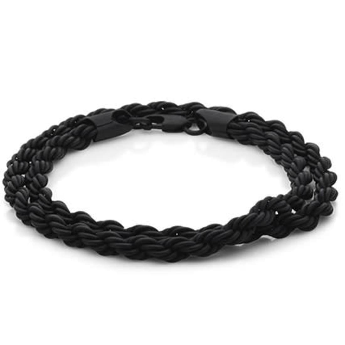 Chained And Able Bracelet Double Wrap Rope Chain BC16051 Noir