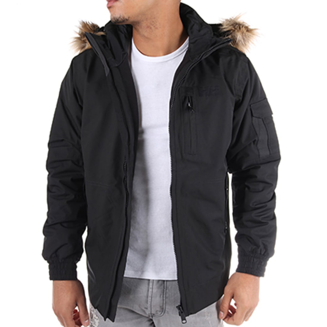Helly Hansen Blouson Fourrure Avec Poche Bomber Dubliner Noir