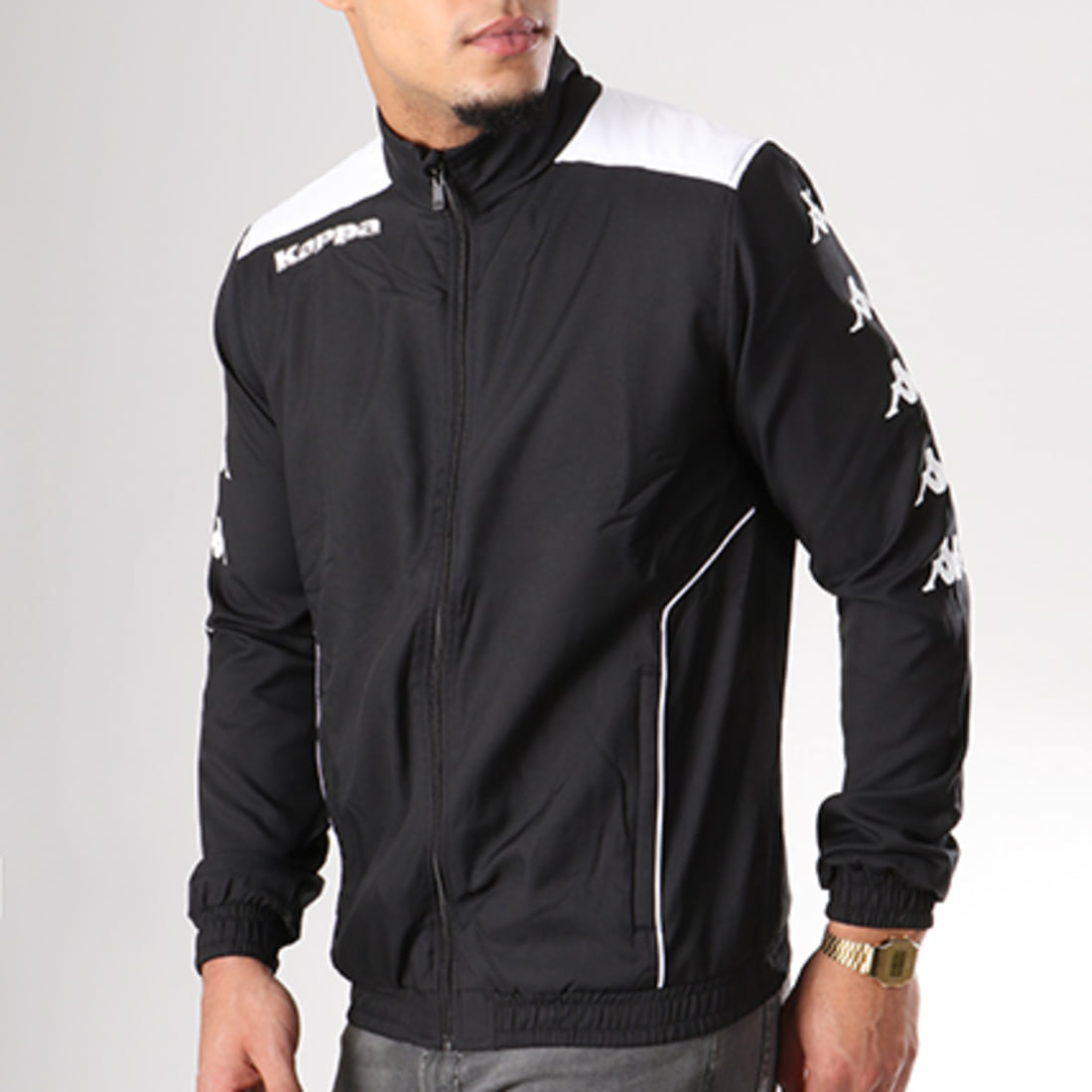 Kappa - Veste Zipp?�e Tiriolo Noir Blanc - LaBoutiqueOfficielle.com