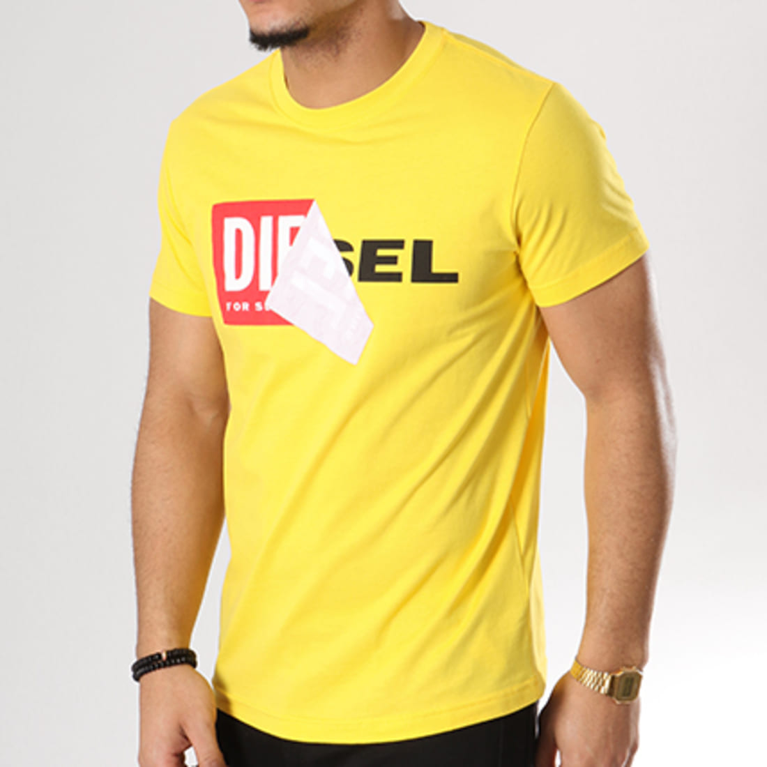 Diesel - Tee Shirt T-Diego-QA Jaune - LaBoutiqueOfficielle.com
