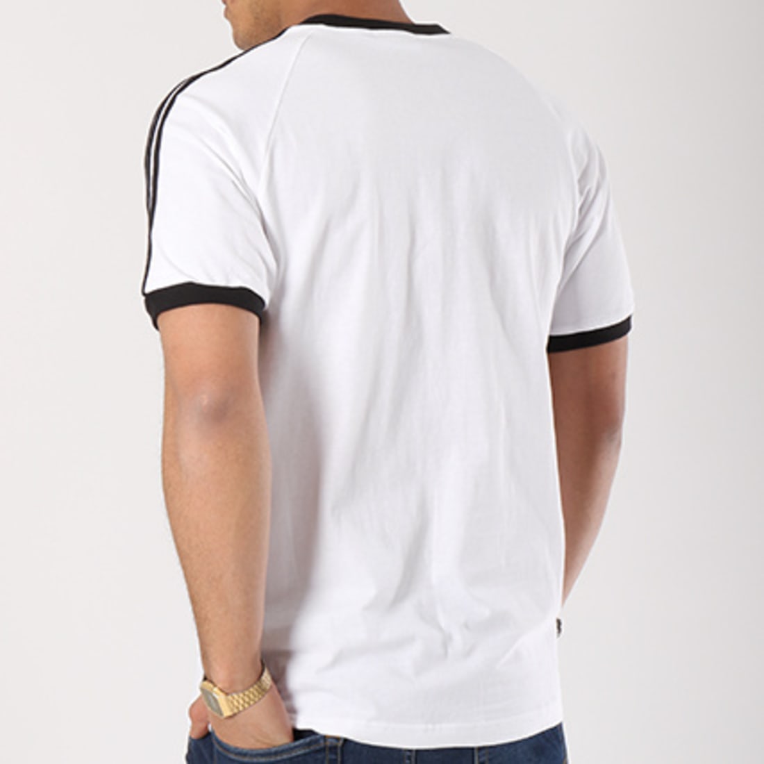 Smock adidas tee shirt 3 stripes cw1203 blanc noir girl boho online