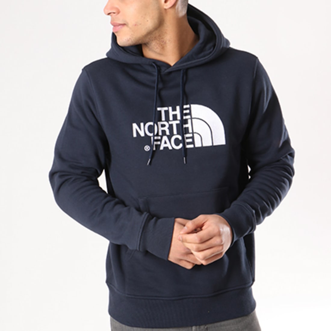 The North Face - Sweat Capuche Drew Peak Bleu Marine Blanc ...