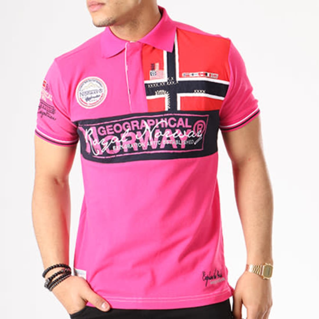 Geographical Norway - Polo Manches Courtes Koala Rose ...