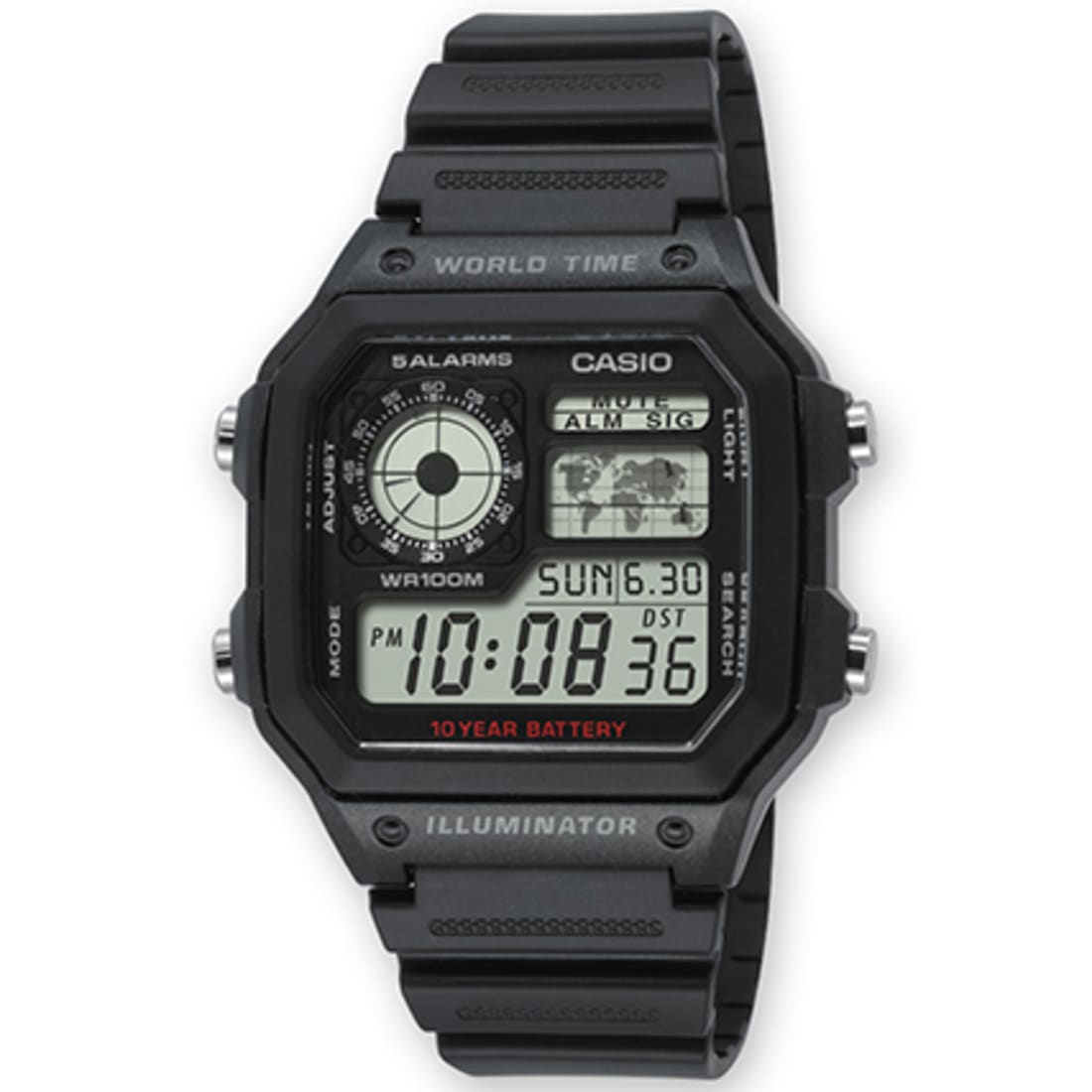 Casio - Montre Collection AE-1200WH-1AVEF Noir - LaBoutiqueOfficielle.com