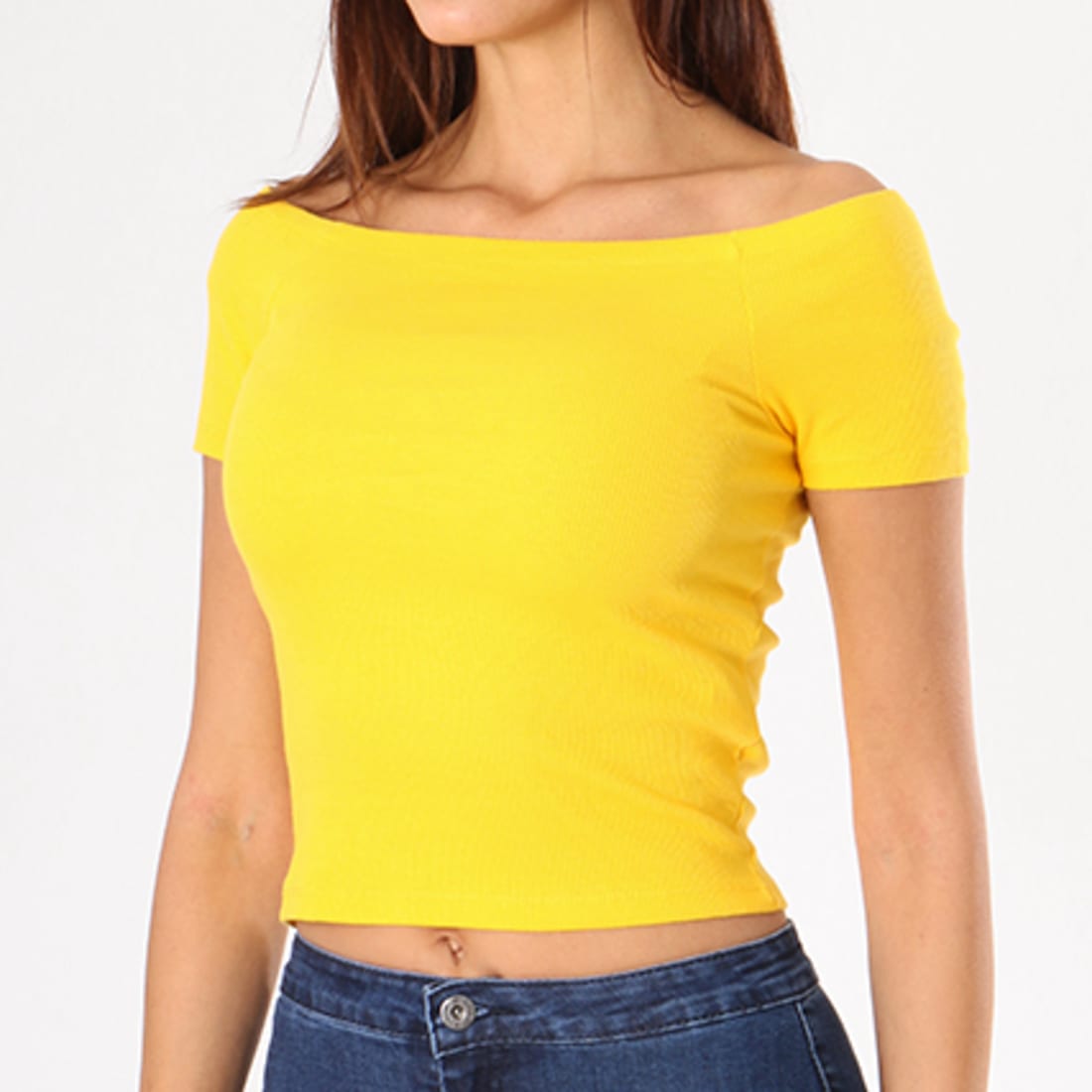 Urban Classics - Tee Shirt Crop Femme TB1500 Jaune ...