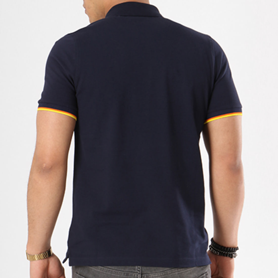 Polo K-WAY Vincent Contrast Slim Fit Jersey Manche Courte T-Shirt K008J50
