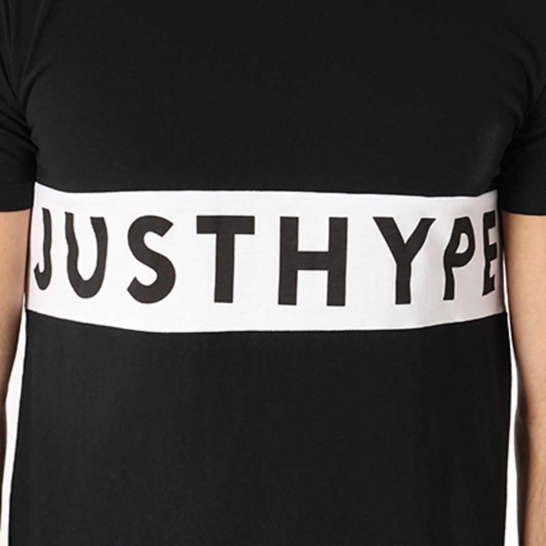 Hype Tee Shirt Oversize Just Hype Panel Noir