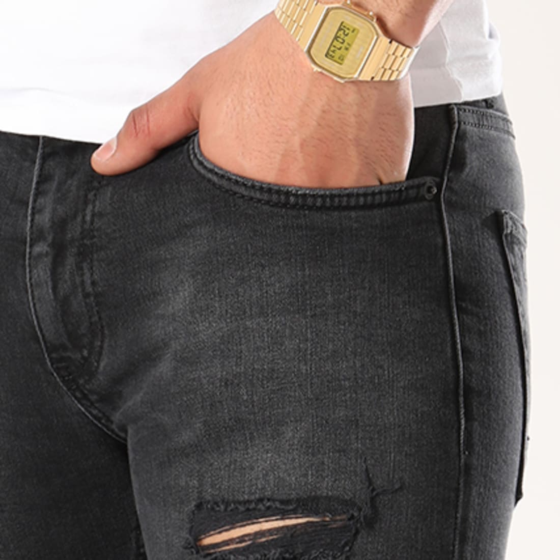 Classic Series - Jean Skinny Troué 12963 Noir ...