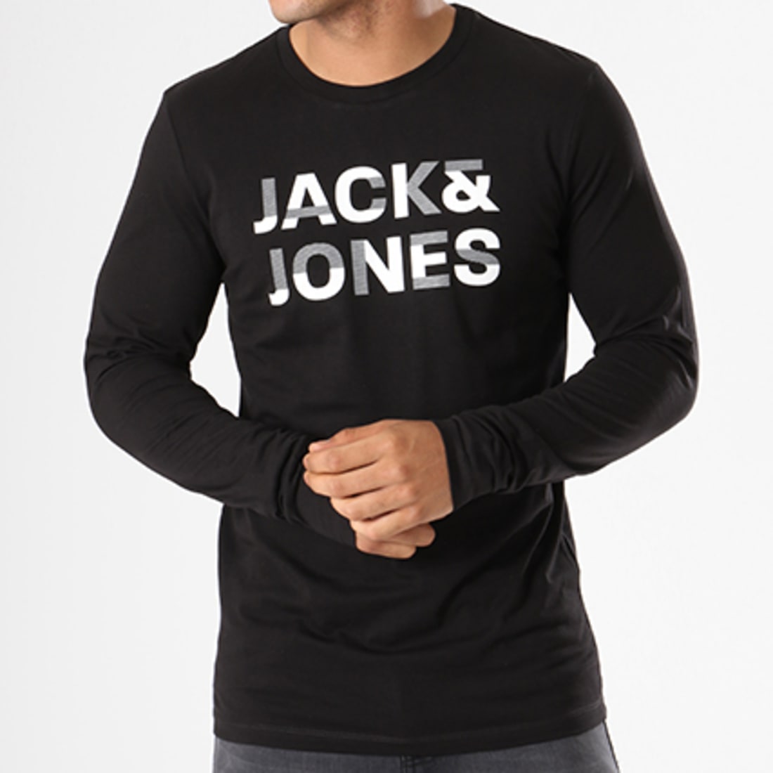 Jack And Jones Tee Shirt Manches Longues Ximas Noir