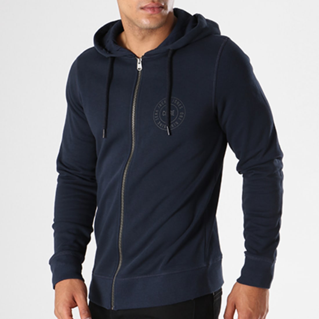 Bleu Marine Sweat ZippÃ© Jack And Jones Veste ZippÃ© The North