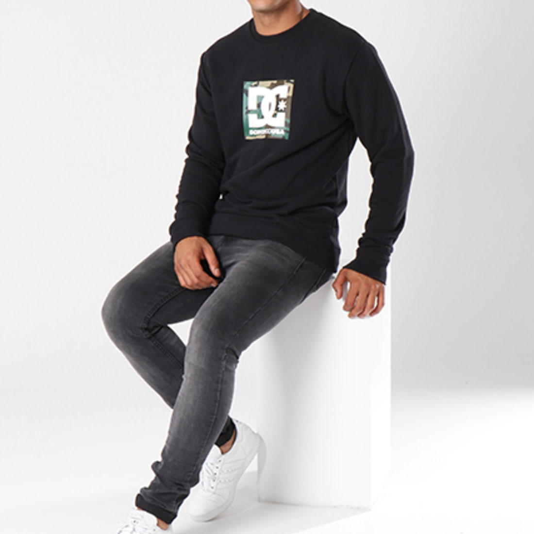DC Shoes - Sweat Crewneck Camo Boxing Noir Camouflage ...