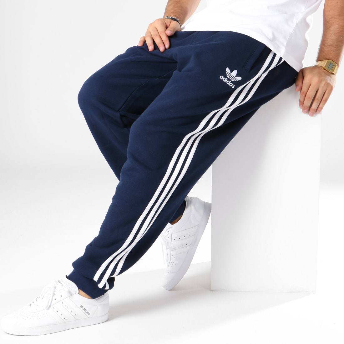 Adidas Originals Pantalon Jogging Bandes Brodées 3 Stripes DJ2118 Marine - LaBoutiqueOfficielle.com