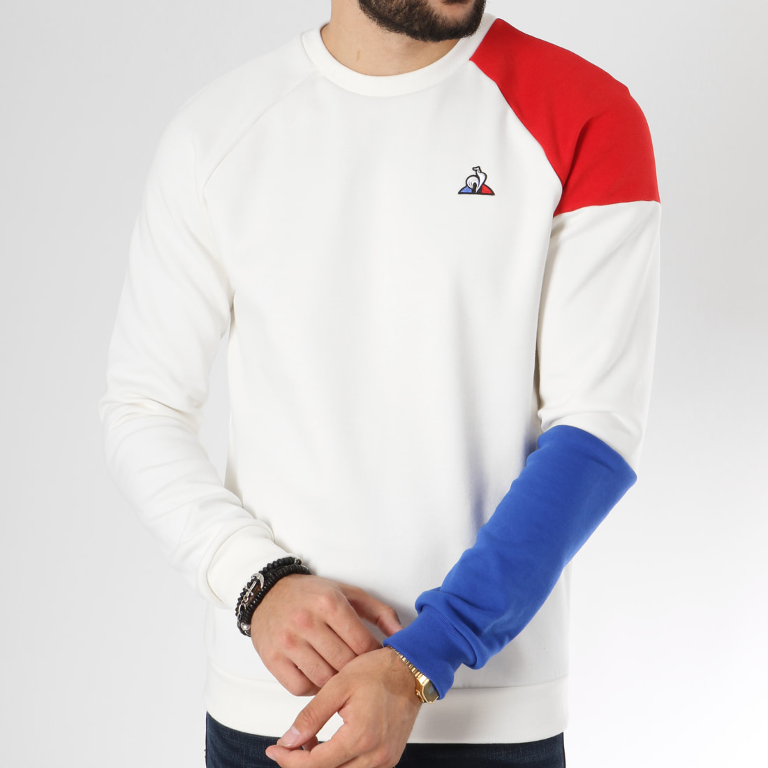 pull bleu blanc rouge coq sportif