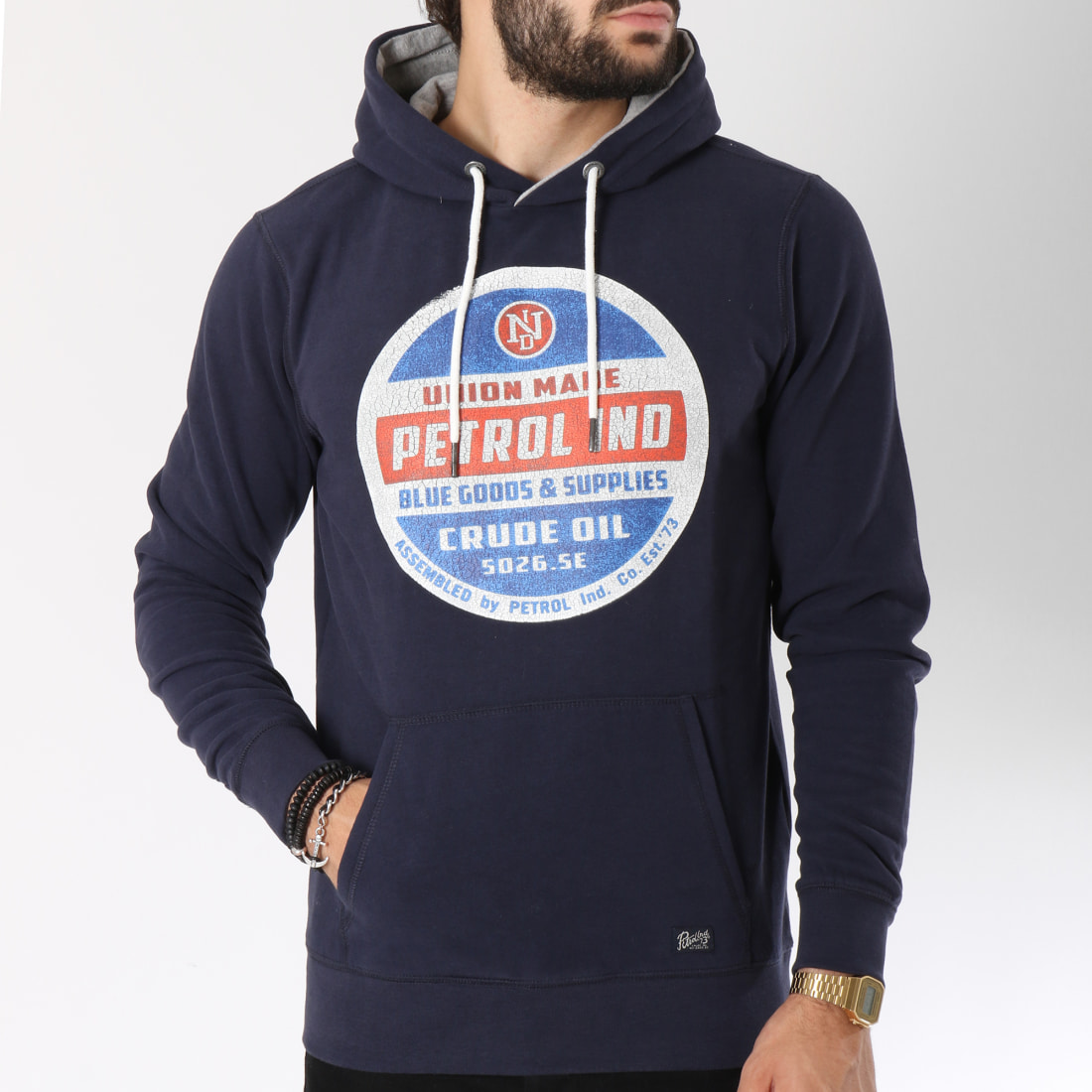 Petrol Industries - Sweat Capuche SWH300 Bleu Marine ...