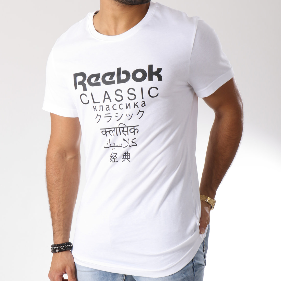 Reebok - Tee Shirt Oversize Longer DJ1893 Blanc Noir ...