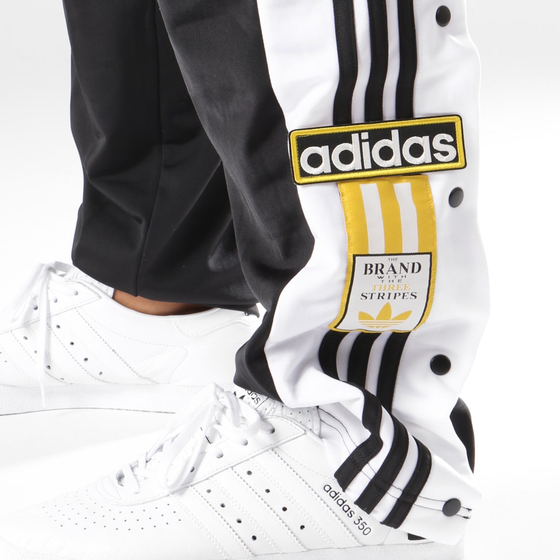 Adidas Originals Pantalon Jogging Bandes Brodées Adibreak 0679 Noir Blanc Jaune