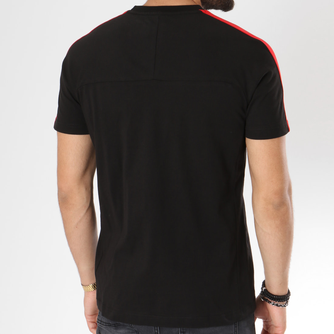 Puma Tee Shirt Avec Bande T7 Ferrari 576702 Noir Rouge