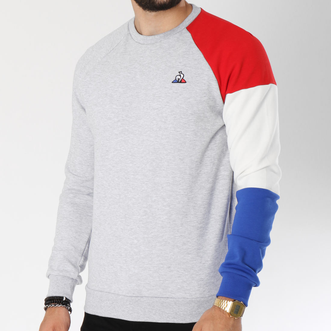 sweat le coq sportif bleu blanc rouge