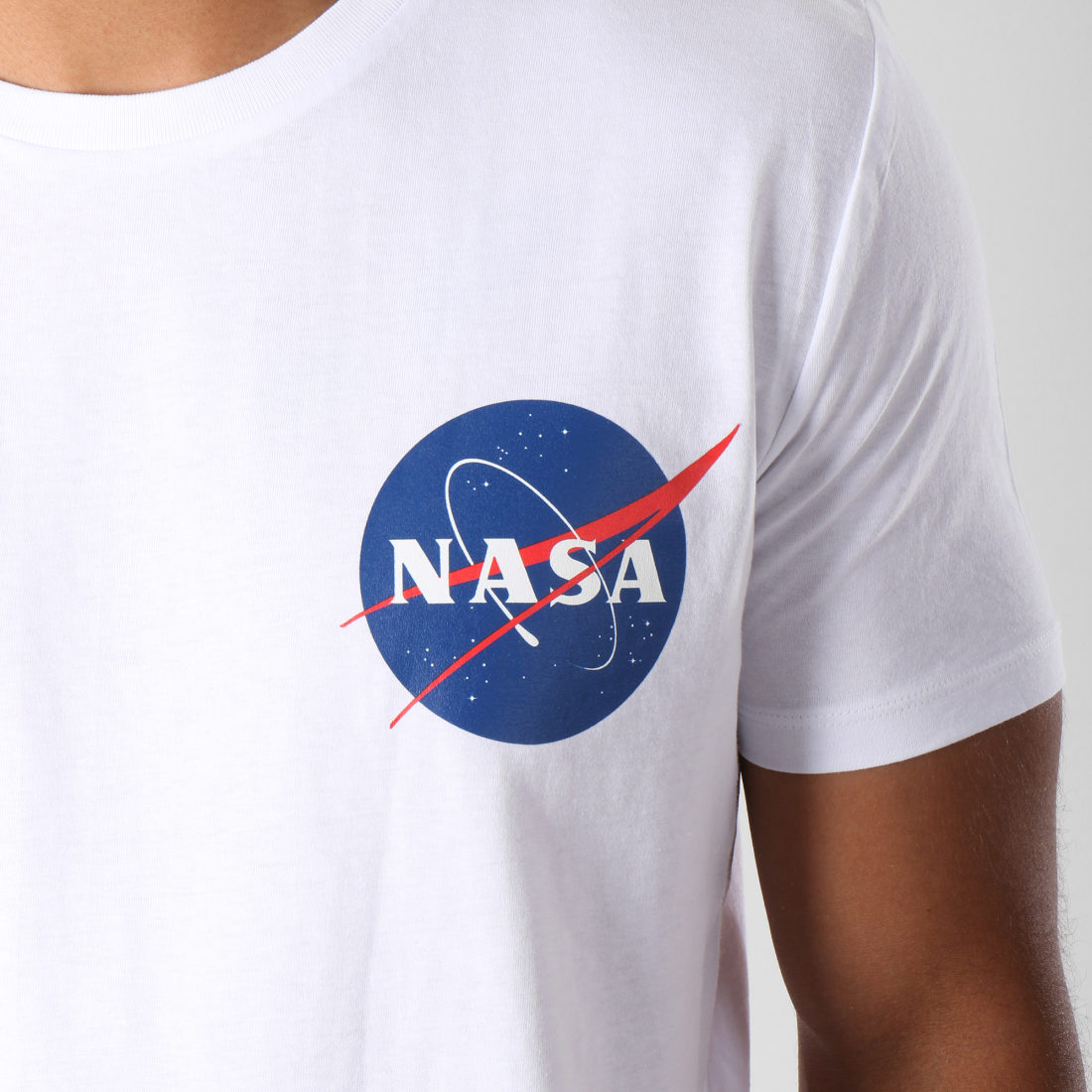 NASA Tee Shirt Badge Blanc
